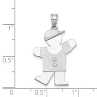 Load image into Gallery viewer, 14k White Gold AAA Diamond Kid Pendant
