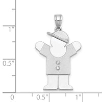 Load image into Gallery viewer, 14k White Gold AAA Diamond Kid Pendant
