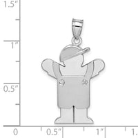 Load image into Gallery viewer, 14k White Gold A Diamond Kid Pendant
