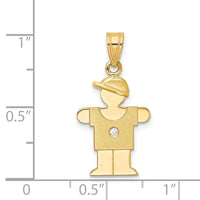 Load image into Gallery viewer, 14k A Diamond Kid Pendant
