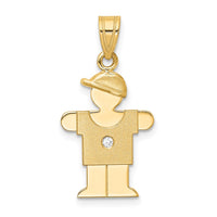 Load image into Gallery viewer, 14k A Diamond Kid Pendant
