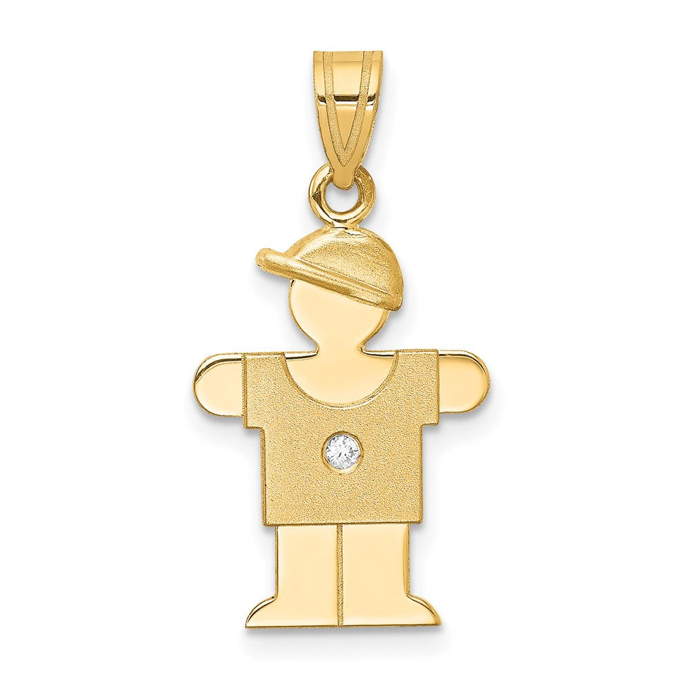 14k A Diamond Kid Pendant
