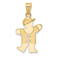 Load image into Gallery viewer, 14k A Diamond Kid Pendant
