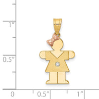 Load image into Gallery viewer, 14k Two-tone A Diamond Kid Pendant
