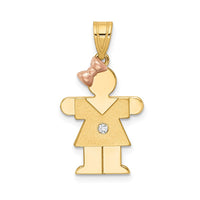 Load image into Gallery viewer, 14k Two-tone A Diamond Kid Pendant
