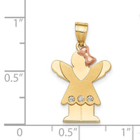 Load image into Gallery viewer, 14k Two-tone AAA Diamond Kid Pendant
