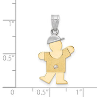 Load image into Gallery viewer, 14k Two-tone AA Diamond kid pendant
