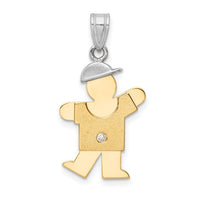 Load image into Gallery viewer, 14k Two-tone AA Diamond kid pendant
