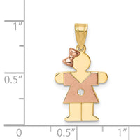 Load image into Gallery viewer, 14k Two-tone A Diamond Kid Pendant
