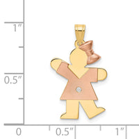 Load image into Gallery viewer, 14k Two-tone AA Diamond Kid Pendant
