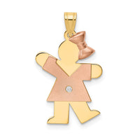 Load image into Gallery viewer, 14k Two-tone AA Diamond Kid Pendant
