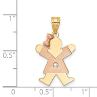 Load image into Gallery viewer, 14k Two-tone AA Diamond Kid Pendant
