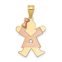 Load image into Gallery viewer, 14k Two-tone AAA Diamond Kid Pendant
