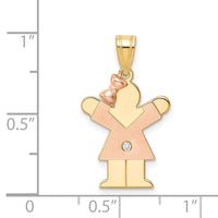 Load image into Gallery viewer, 14k Two-tone VS Diamond Kid Pendant
