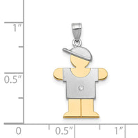 Load image into Gallery viewer, 14k Two-tone AA Diamond Kid Pendant
