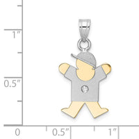 Load image into Gallery viewer, 14k Two-tone AAA Diamond Kid Pendant
