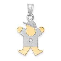 Load image into Gallery viewer, 14k Two-tone AAA Diamond Kid Pendant
