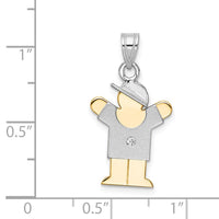 Load image into Gallery viewer, 14k Two-tone VS Diamond Kid Pendant
