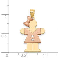 Load image into Gallery viewer, 14k Two-tone A Diamond Kid Pendant
