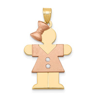 Load image into Gallery viewer, 14k Two-tone A Diamond Kid Pendant

