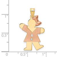 Load image into Gallery viewer, 14k Two-tone AAA Diamond Kid Pendant
