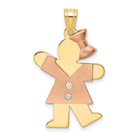 Load image into Gallery viewer, 14k Two-tone AAA Diamond Kid Pendant
