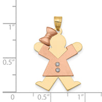 Load image into Gallery viewer, 14k Two-tone AA Diamond Kid Pendant
