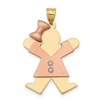 Load image into Gallery viewer, 14k Two-tone AA Diamond Kid Pendant
