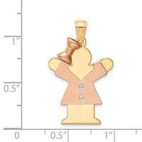 Load image into Gallery viewer, 14k Two-tone AAA Diamond Kid Pendant
