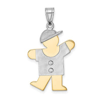 Load image into Gallery viewer, 14k Two-tone A Diamond Kid Pendant
