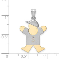 Load image into Gallery viewer, 14k Two-tone AA Diamond Kid Pendant
