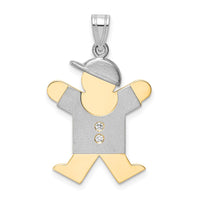 Load image into Gallery viewer, 14k Two-tone AA Diamond Kid Pendant
