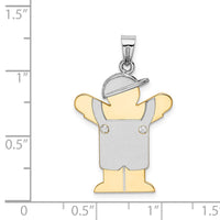 Load image into Gallery viewer, 14k Two-tone A Diamond Kid Pendant
