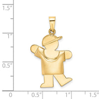 Load image into Gallery viewer, 14k Puffed Boy with Hat on Left Engravable Charm
