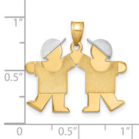 Load image into Gallery viewer, 14k Two-Tone Small Double Boys Engravable Charm
