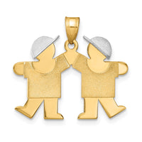 Load image into Gallery viewer, 14k Two-Tone Small Double Boys Engravable Charm
