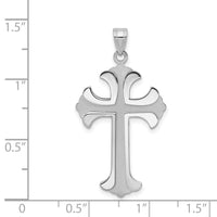 Load image into Gallery viewer, 14k White Gold Fleur De Lis Cross Pendant
