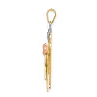 Load image into Gallery viewer, 14k Tri-Color Big Boy and Little Girl Engravable Charm
