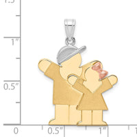 Load image into Gallery viewer, 14k Tri-Color Big Boy and Little Girl Engravable Charm
