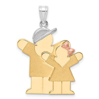 Load image into Gallery viewer, 14k Tri-Color Big Boy and Little Girl Engravable Charm
