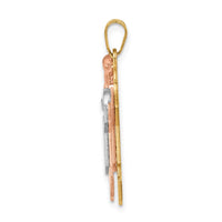 Load image into Gallery viewer, 14k Tri-Color Big Girl and Little Boy Engravable Charm
