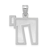 Load image into Gallery viewer, 14k White Gold Solid Satin Chai Charm
