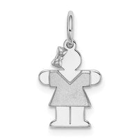 Load image into Gallery viewer, 14k White Mini Girl Hugs Charm
