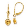 14k 5mm Heart Citrine Earrings