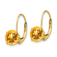 Load image into Gallery viewer, 14k 7mm Citrine Leverback Earrings
