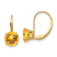 Load image into Gallery viewer, 14k 7mm Citrine Leverback Earrings
