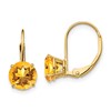 14k 7mm Citrine Leverback Earrings