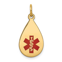 Load image into Gallery viewer, 14k Red Enamel Medical Jewelry Pendant
