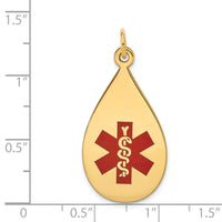 Load image into Gallery viewer, 14k Red Enamel Medical Jewelry Pendant
