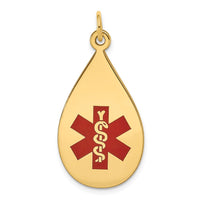 Load image into Gallery viewer, 14k Red Enamel Medical Jewelry Pendant
